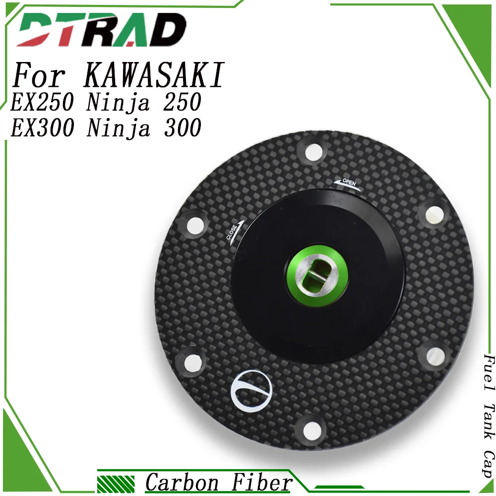 

Для KAWASAKI EX250 Ninja 250 EX300 Ninja 300: Крышка топливного бака из карбона с быстрым замком, противоугонная, с ключом, для мотоциклов