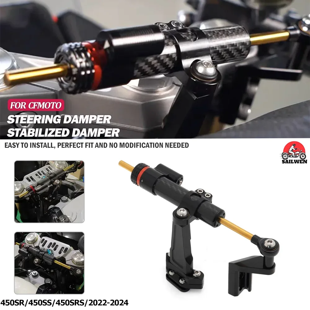 

Accessories Adjustable Steering Damper Stabilizer Mounting Bracket For CFMOTO CF MOTO 450SR 450SS 450 SR 450 SS 2022 2023 2024
