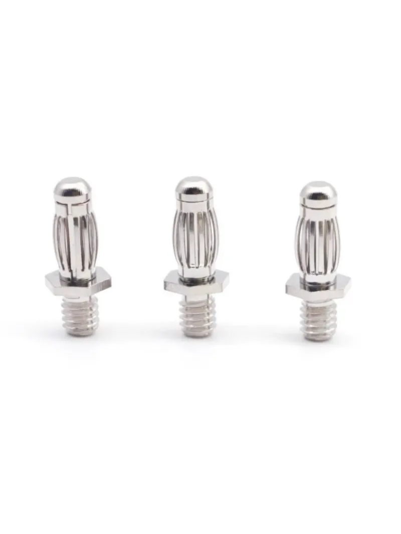 50pcs 4mm banana plug copper nickel plated Hexagonal M4 short thread lantern panel U6096