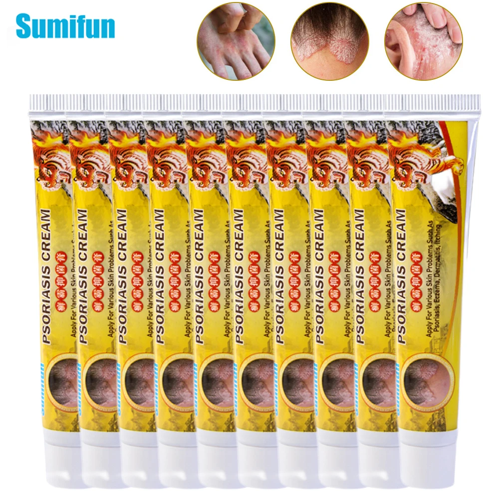 

10Pcs Sumifun Tiger Balm Psoriasis Cream Eczema Antibacterial Dermatitis Pruritus Anti-Itching Skin Beauty Health Care Plaster