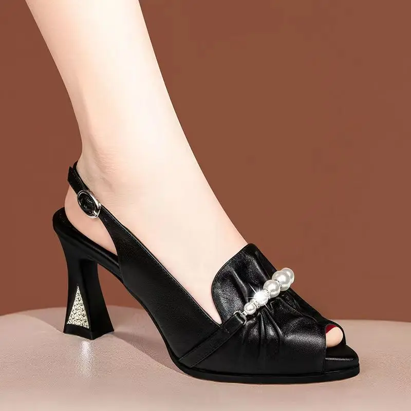 

Nice Summer New Fashion Women's Shoes Fish Mouth Sandals Tapered High Heels Fashion High Heels Sandals Sandalias Mujer