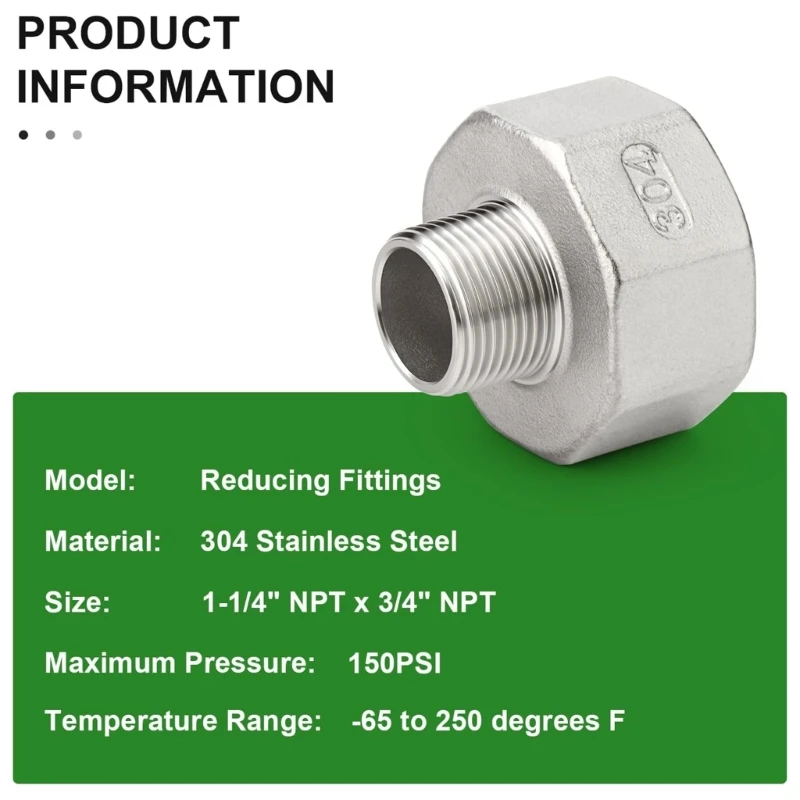   工業用グレードのステンレス鋼NPT継手 1.2インチから3/4インチのパイプ接続