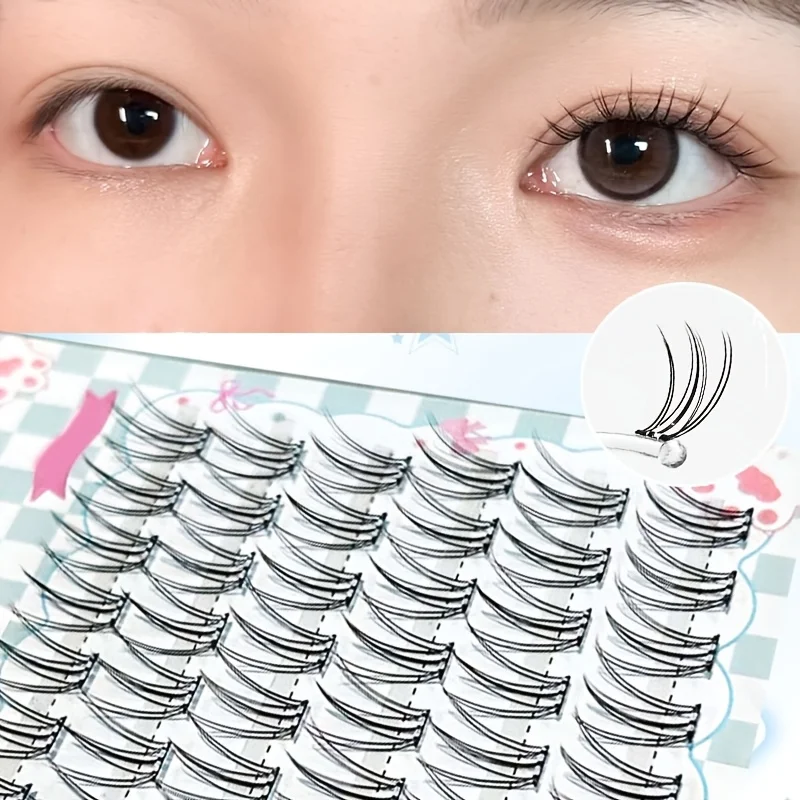 Mixiaohe Klebefreie Künstliche Wimpern 10-13mm C-Curl Kreuzweise Flauschiges Design Einfach Anzuwenden Anfängerfreundlich