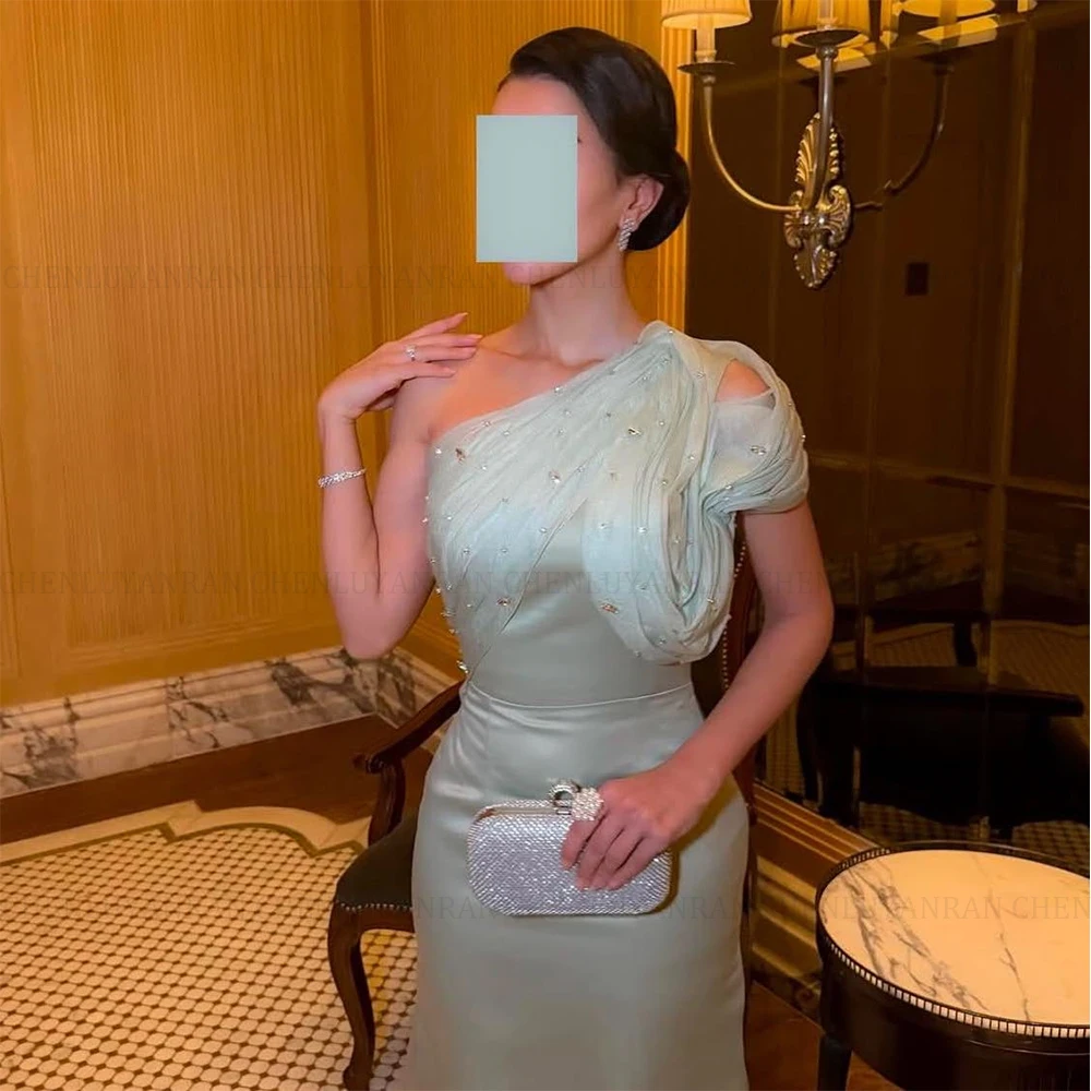 MOLISA 절묘한 공식 행사 드레스 맞춤형 2025 Beadings Sheath 원 숄더 Tulle Satin Long Party Prom Evening 가운