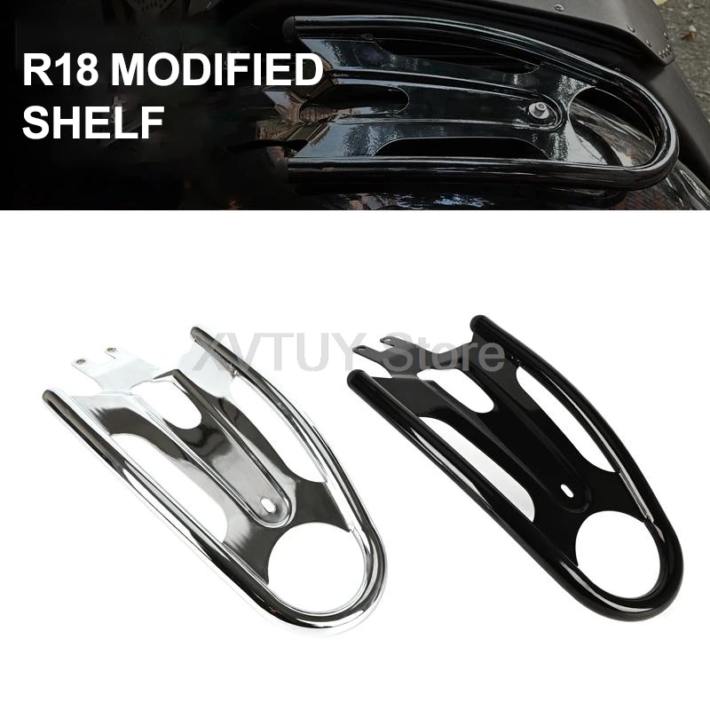 

For BMW R18 Motorcycle Accessories Passenger Seat Shelf Cover Board Plating Black Carbon Steel Baggage Carrier Rear Luggage Rack