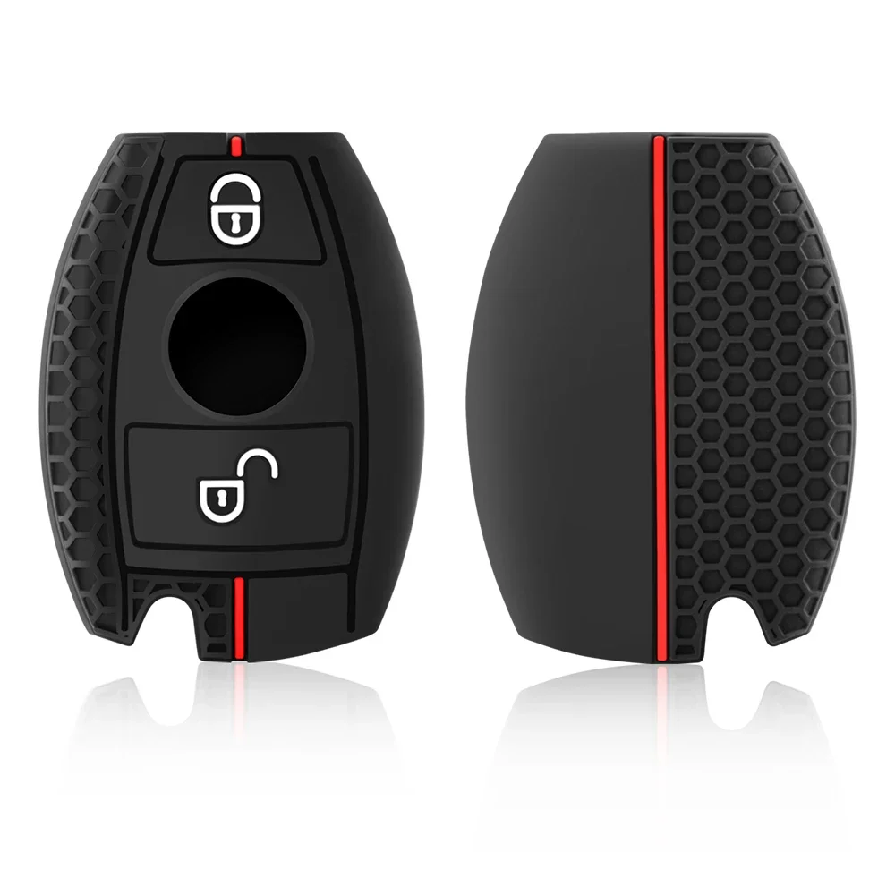 

Автомобильный 2-кнопочный силиконовый чехол для ключей для Mercedes Benz B/R/G Class GLK/GLA W204/W251/W463/W176-роскошная защита