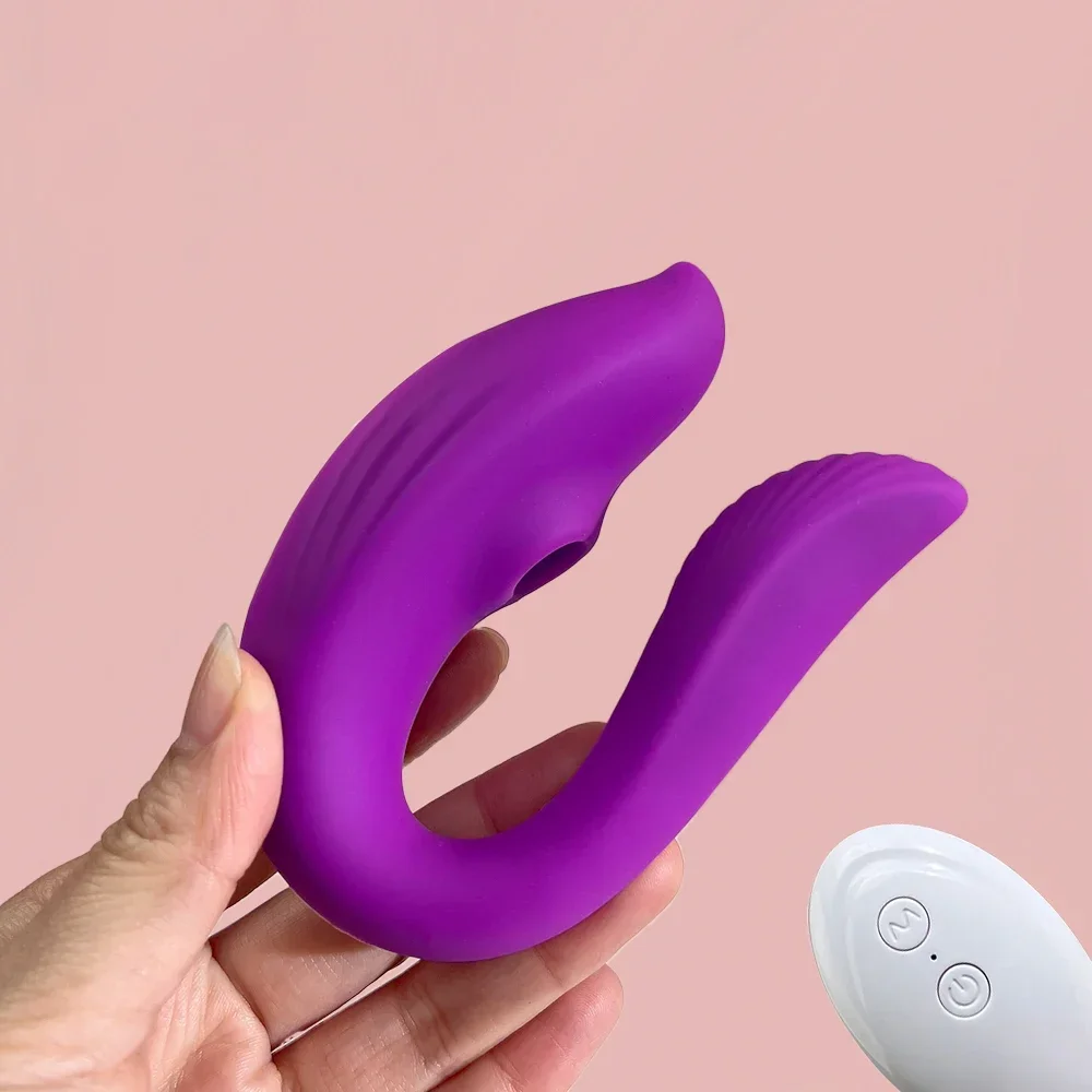 Remote Control Wearable Panty Vibe Women's Clit and Vaginal Sex Toy U Shape Couple Toy Sucker Female Masturbator Dildo Massager view 3