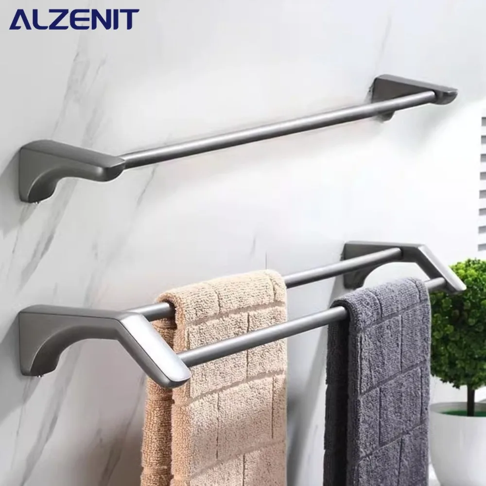 

Пистолет-серая вешалка для полотенец, настенная стойка для хранения туалета, одно- и двухполюсный держатель для полотенец из нержавеющей стали, аксессуары для ванной комнаты