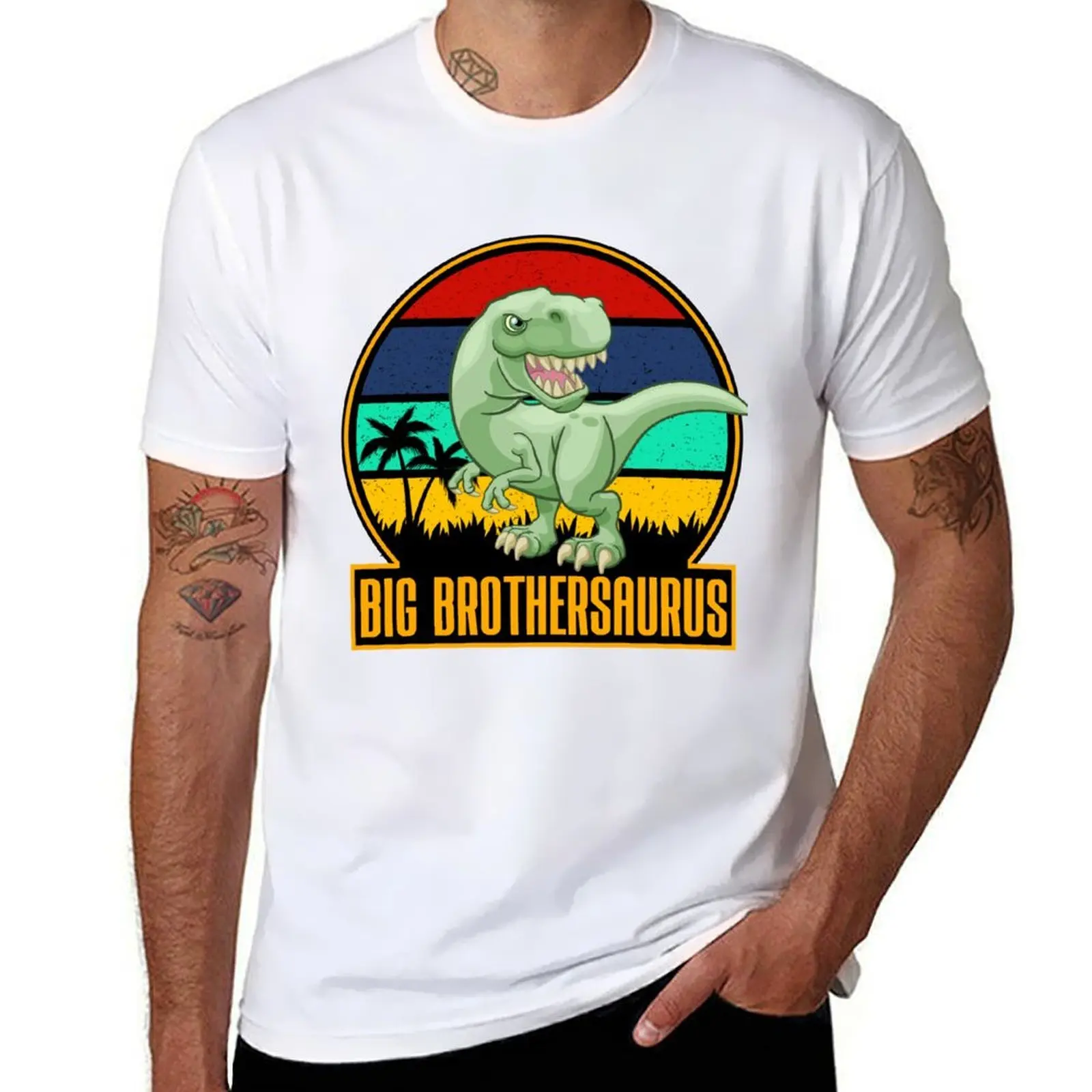 

Big Brothersaurus Bigger Brother Dino Lover Announcement T-Shirt t shirt for man 100 percent cotton t shirt for man T-Shirt
