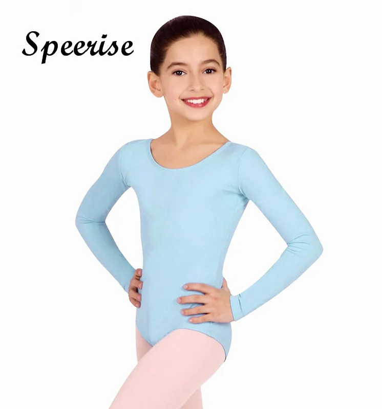 Speerise Child Long Sleeve Gymnastics Leotards Girls  Spandex Leotard Bodysuit Ballet Dance Costumes For Kids