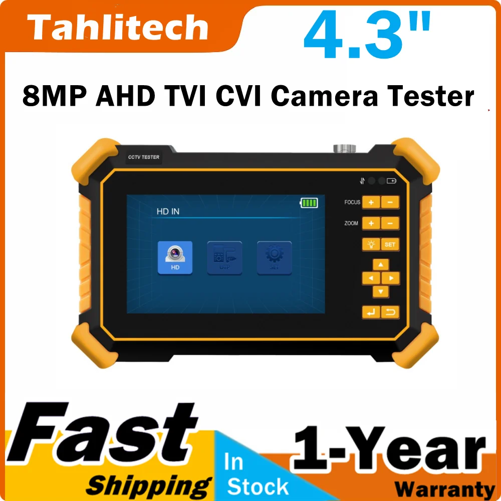 Mini CCTV Tester Camera 8MP 4K AHD CVI TVI CVBS Analog Monitor with Cable Tester CFTV CCTV Compact Monitoring Device