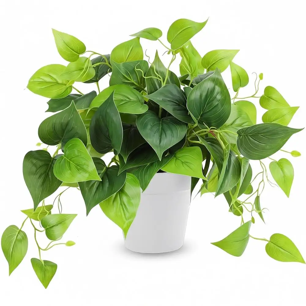 

Plastic Pot Artificial Pothos Plant for Home and Office Indoor Outdoor Decoration, 1 Pack