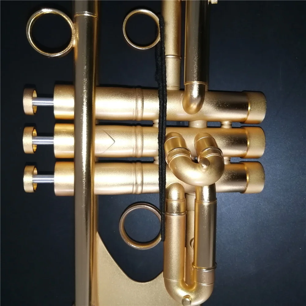 Heavy Bb Brush Gold Trumpet Good Quality Musical Instruments From China Factory