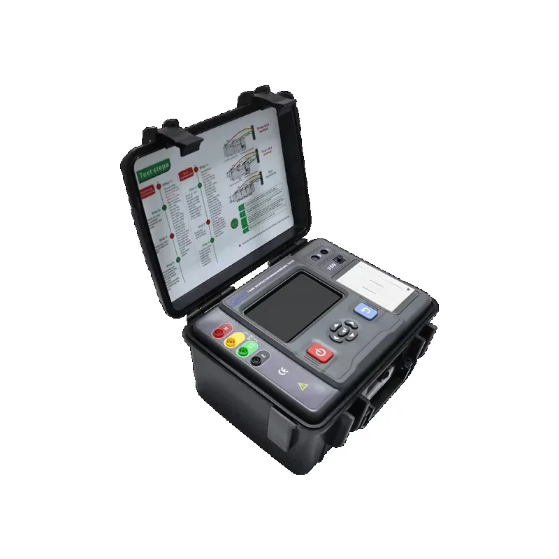 Advanced multifunctional grounding resistance tester with accuracy of 2% 0.01 resolution 500 sets of data storage 3-year