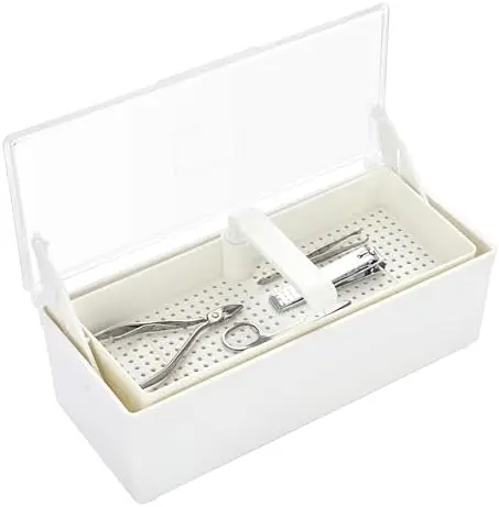

JUXYES Nail Tool Sterilizer Tray – Portable Storage Box with Strainer for Manicure & Pedicure Tools