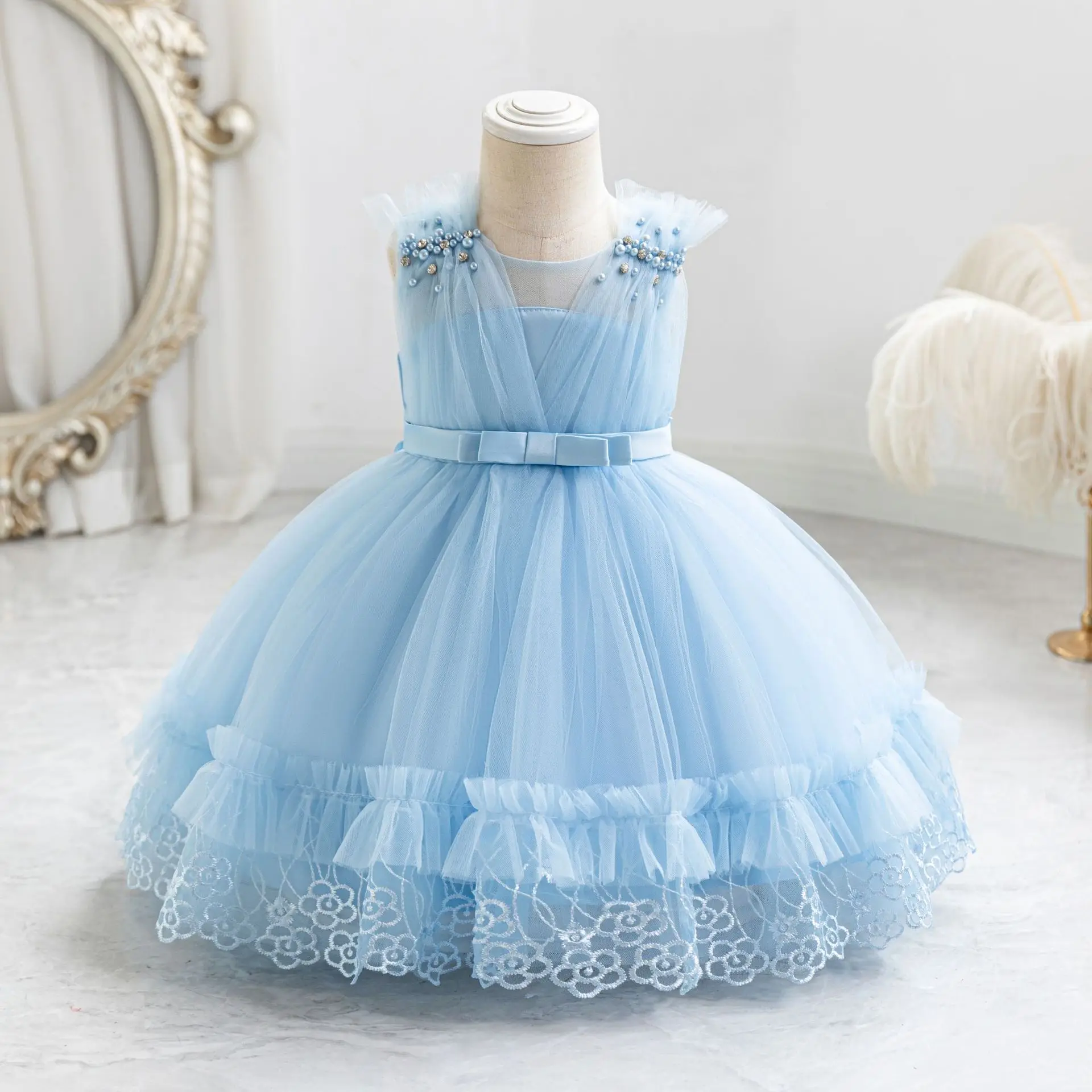 New children\'s dress fluffy gauze princess girl\'s birthday party dress kids dress  kids clothes