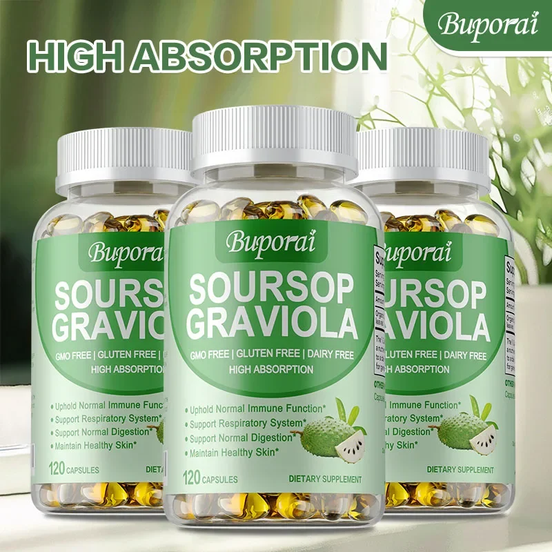 

Soursop Graviola Capsules - Supports The Respiratory System, Immune Function, Promotes Digestion, and Maintains A Healthy Level