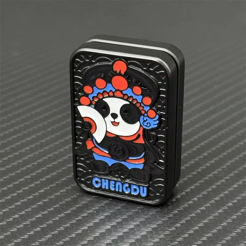 Kung Fu Panda Magnetic Push Card Pushing Plate Mechanical Slider Haptic Coin EDC Mini Fidget Stress Reducing Toys Antistresse