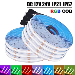 IP67 impermeabile IP21 RGB COB LED Strip DC 12V 24V 576 840Led/M TV retroilluminazione decorazione della casa LED Tape diodo nastro flessibile