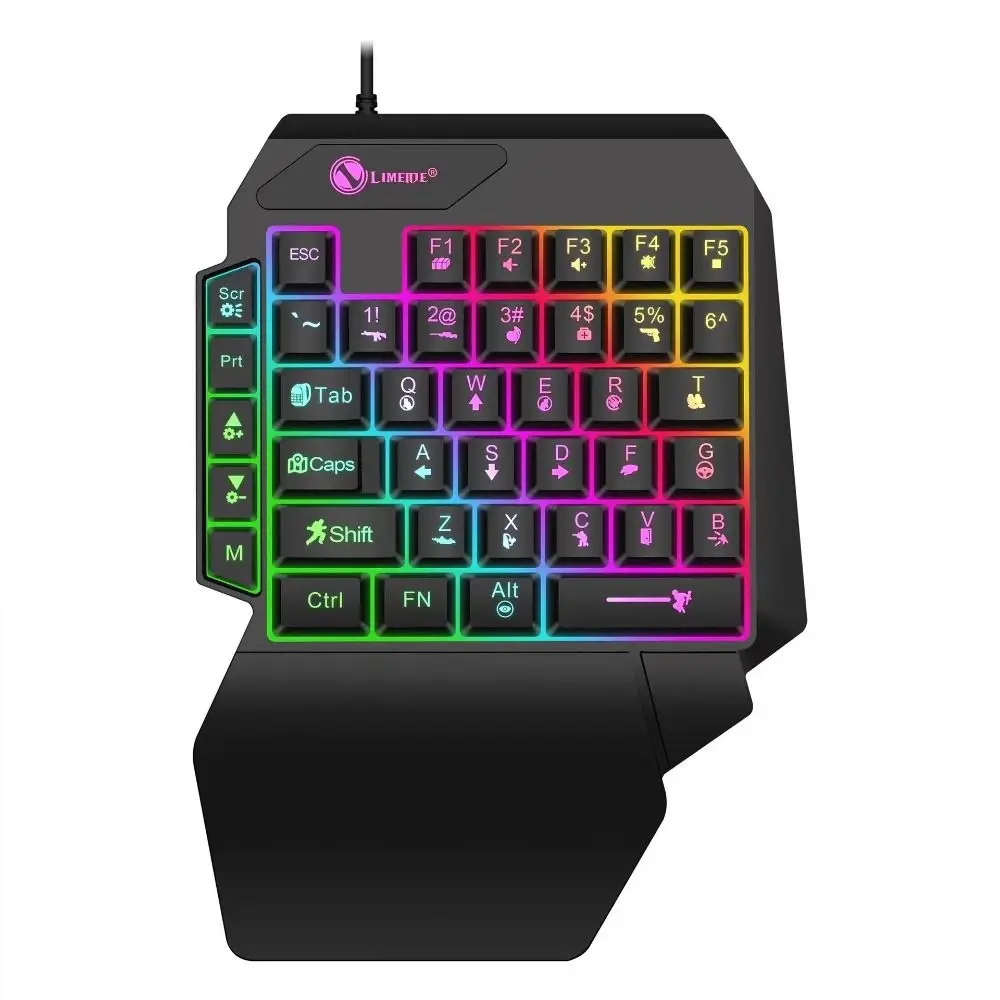 Mini One Handedly Keyboard USB Luminous Single Hand Keyboard Wired Backlight Gaming Mechanical Keyboard Laptop