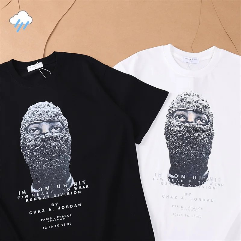

Summer Oversized Style Hip Hop Masked Man Printing T Shirt Tee Men Women 1:1 Cotton Casual IH NOM UH NIT T-Shirt Tops