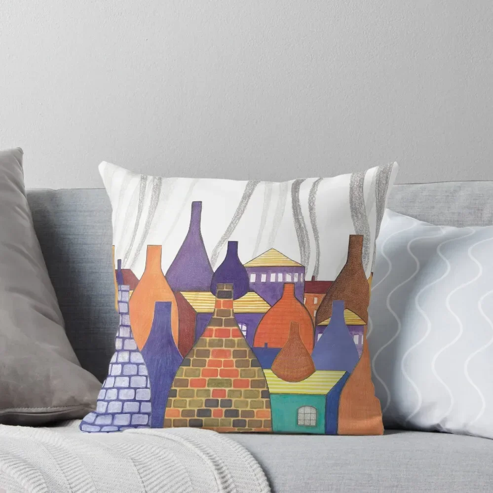 STOKE ON TRENT: SMOKE KILNS Throw Pillow Decorative Cushions Throw Pillow pillow pillowcase