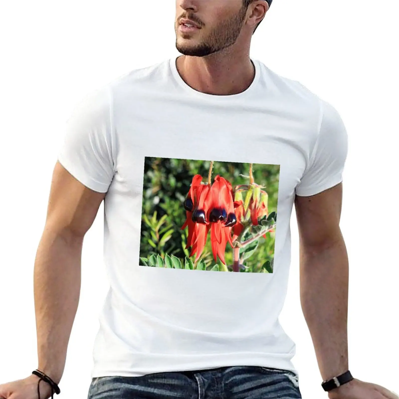 New Swainsona formosa - Sturt's Desert Pea T-Shirt boys white t shirts custom t shirts design your own men clothes