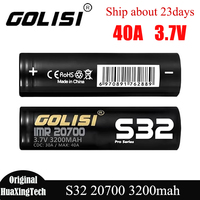 Original Golisi 20700 3200mah Battery 40A 3.7V Rechargable Lithium Batteries High Drain INR 20700 Li-ion Cell for Power Tools