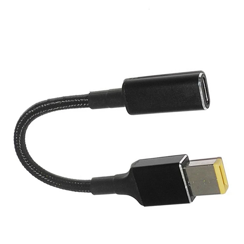 USBタイプCメス-スクエアプラグコンバーター、ラップトップDC電源アダプター、Lenovo Thinkpad用コネクター、100W
