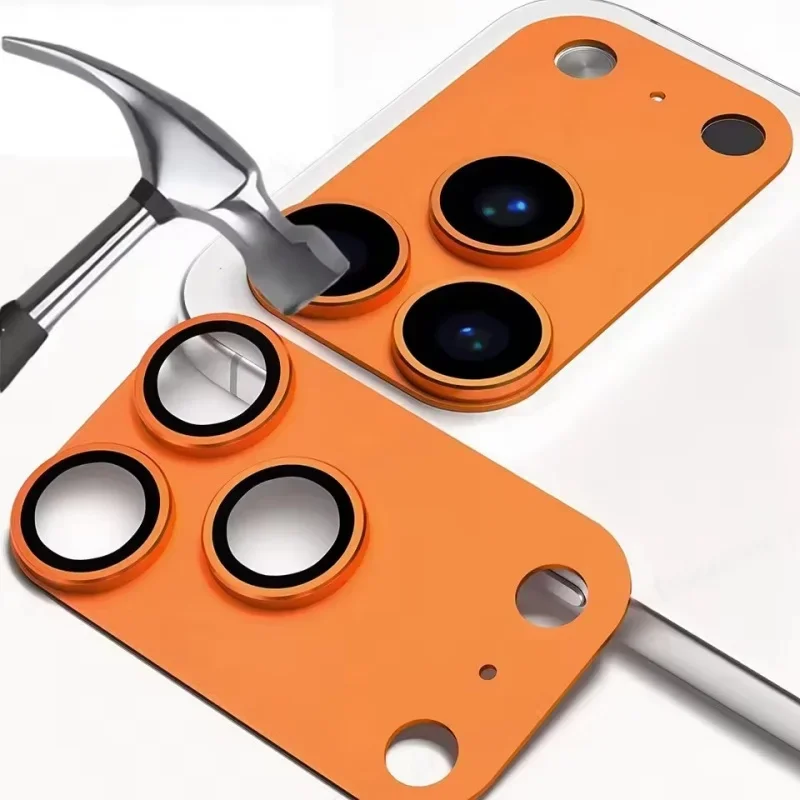 ฟิล์มกันรอยเลนส์กล้องแบบโลหะ สำหรับ iPhone 17 Pro Max 17pro 17Air พร้อมวงแหวนโลหะ ป้องกันเลนส์ด้านหลัง  กระจกนิรภัย สำหรับ iPhone 17Air