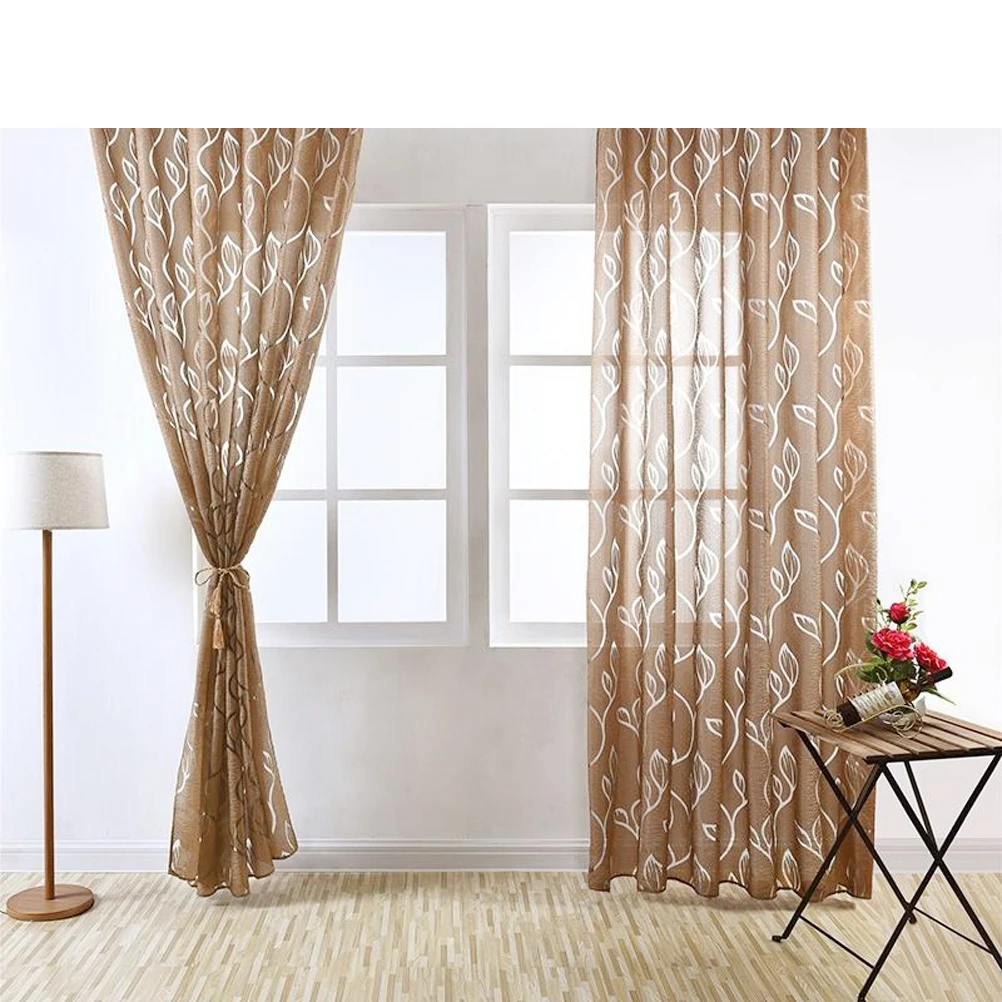 Translucent Voile Curtains Delicate Texture Sheer Rod Pocket Window Tulle Privacy Light Hall Kitchen Bedroom Living Room Dining