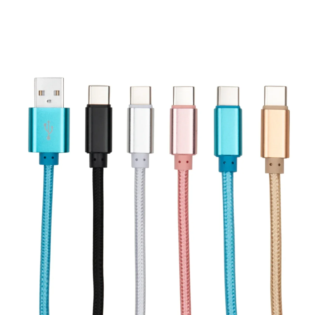 

100pcs Nylon Braided Micro USB Type C Charger Cable For IPhone Samsung Huawei Fast Charging Mobile Phone Data Cables 1m 2m 3m