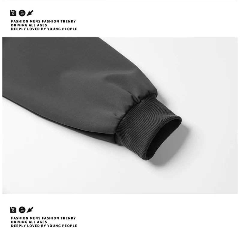 سترة رجالية كاجوال رياضية متعددة الاستخدامات ذات لون سادة وغطاء للرأس وأكمام طويلة