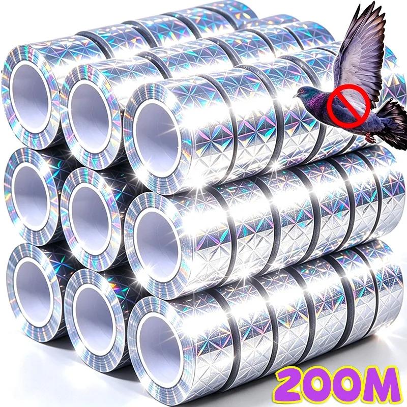 Bird Reflective Tape Repellent Pigeons Away Ribbon Anti Bird Laser Flash Tape Double Sided Garden Orchard Bird-proof Scare Tapes