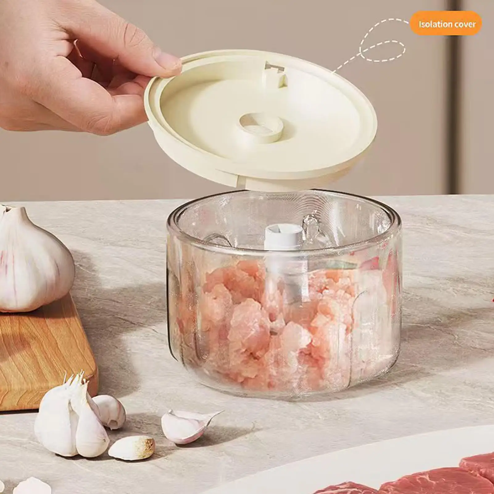 Garlic Chopper Mini 350ml With Safety Buckle Processor Mini Chopper Electric Garlic Mincer For Puree Vegetable Meat Chili Ginger