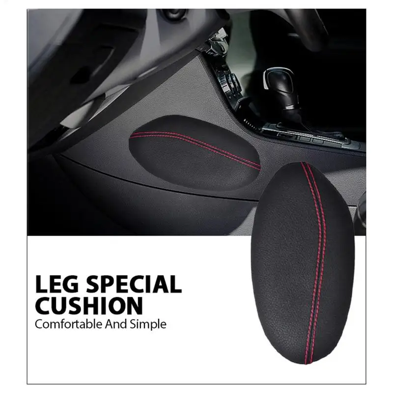 2021 Universal Car Seat Cushion Foot Support Pillow Leather Leg Cushion Knee Pad Thigh Support Pillow Interior Car Accessories