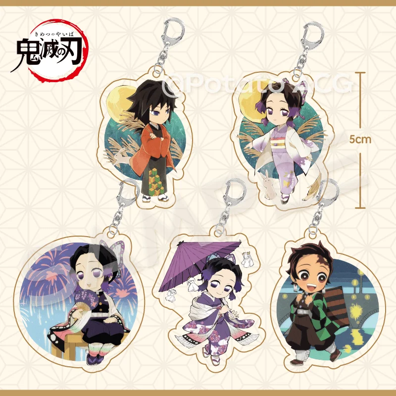 

Anime Demon Slayer Kamado Tanjirou Tomioka Giyuu Kochou Shinobu Cosplay Pendant Acrylic Keychain Individuality Q Version