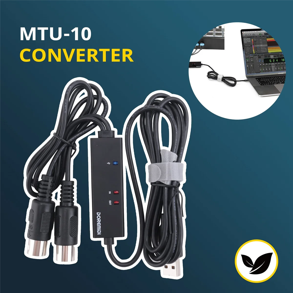 

VMZE DOREMiDi MTU-10 MIDI to USB Cable USB MIDI Converter with Indicator Light FTP Proceesing Chip