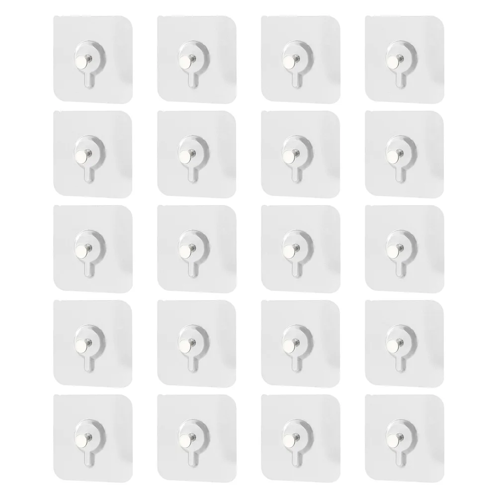 

20pcs Universal No Trace Adhesive Wall Hooks for Pictures Towel Coat Umbrella Storage Easy Remove Damage Free Sticky Hooks Wall