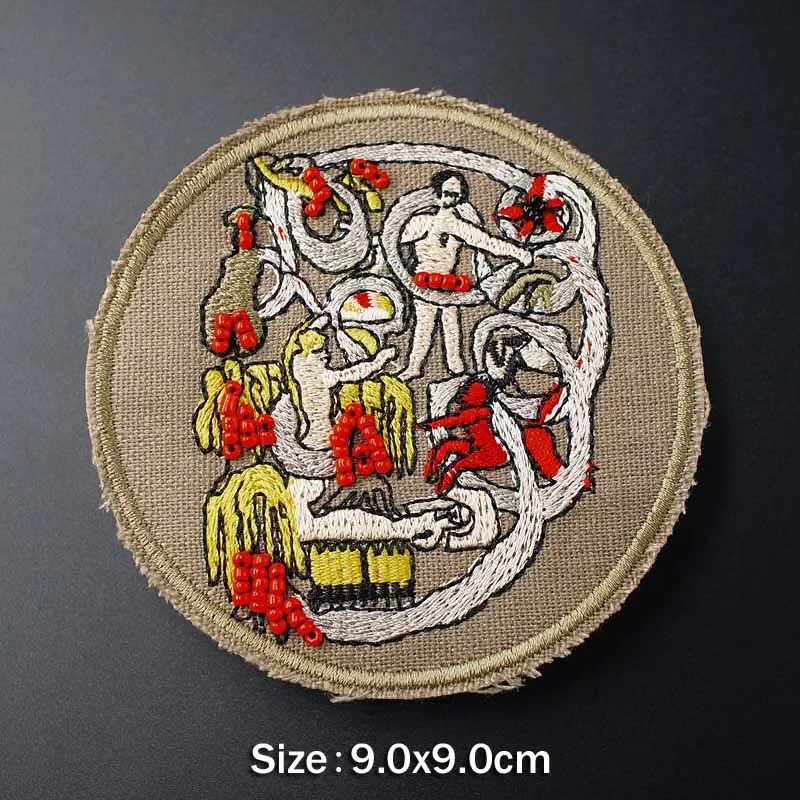 Abstrakte Malerei Patches Stoff Patch Abzeichen gestickt niedlichen Abzeichen Hippie Eisen auf Cartoon Patches für Kleidung Aufkleber Parches