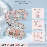 Paleta de Maquillaje de Seis Colores de la Serie Swan Ballet de Flower Knows, Acabado Mate Delicado con Brillo