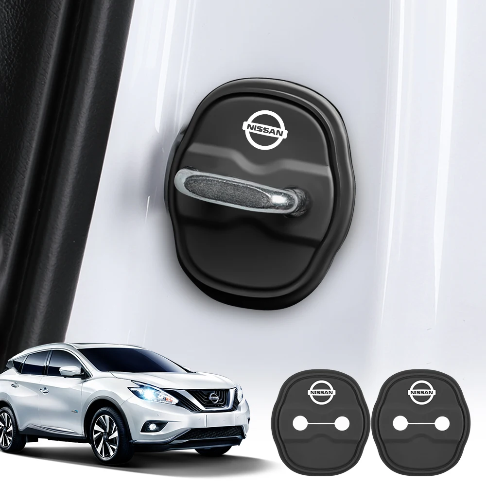 

For Nissan Qashqai Juke J10 J11 XTrail Leaf Murano Pulsar Teana Tiida Note Car Door Lock Cover Silicone Latch Protective Sticker