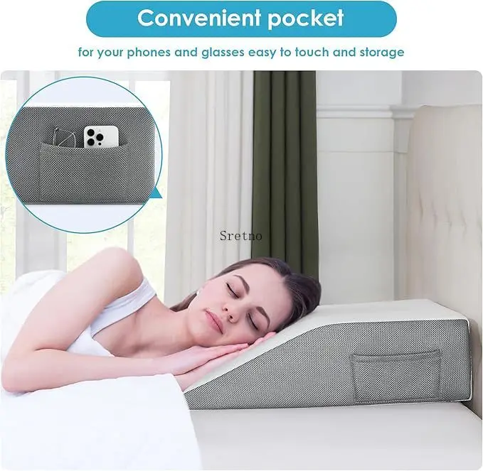 SRETNO Wedge Leg Lift Pillow with Lumbar Support - Multi-Functional Leg Elevation Cushion Suitable for Back/Leg Varicose Cushion