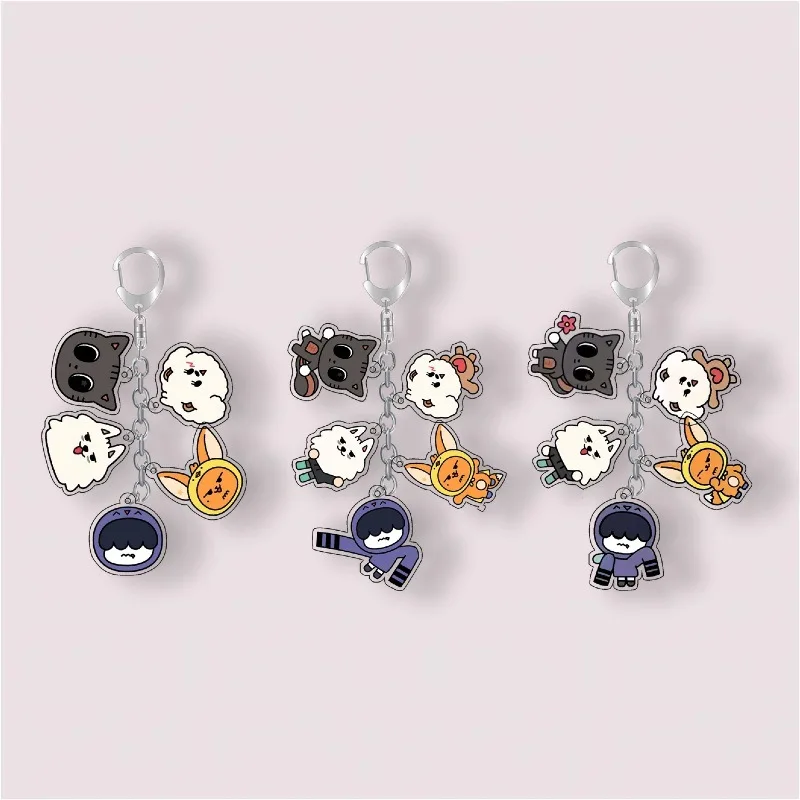 Kpop  HUENINGKAI Soobin Cartoon Shake Keychain Creative Keyring Fashion Car keyring Pendant YEONJUN BEOMGYU TAEHYUN Fans Pendant