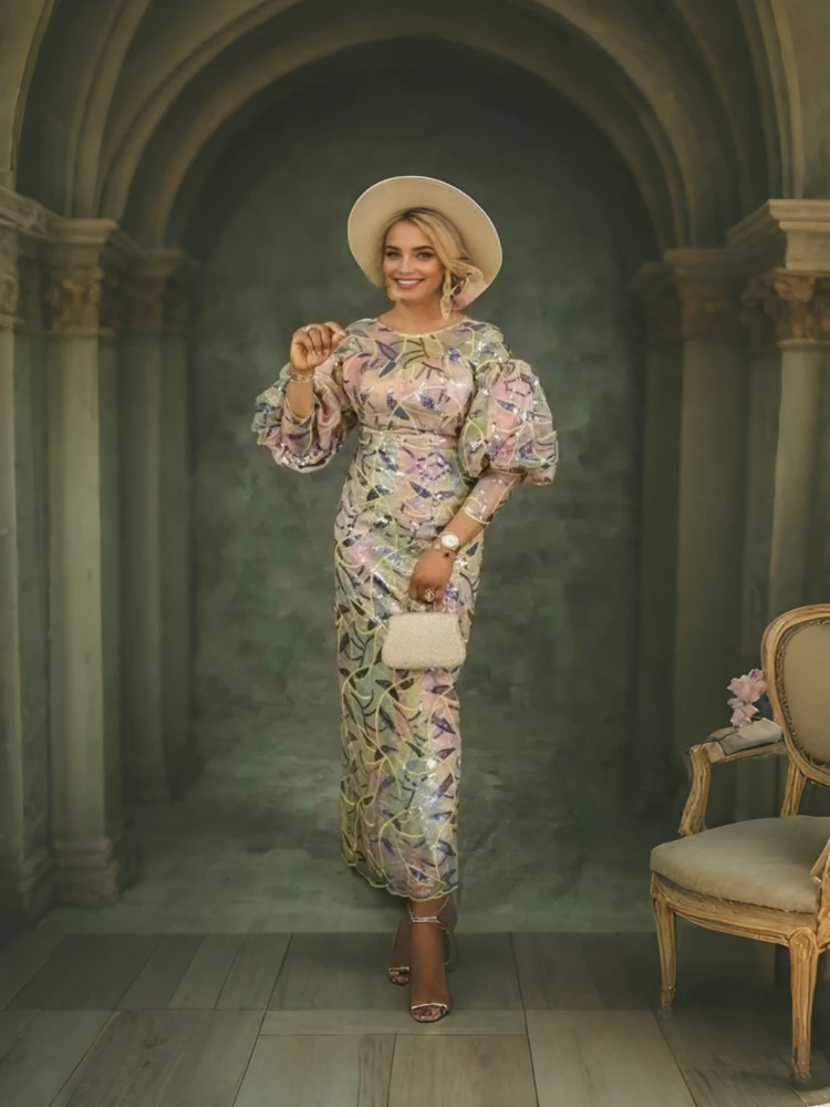 Herfst Elegante Nieuwe Afrikaanse Jurken voor Vrouwen Afrikaanse Vrouwen Dashiki Abaya Lovertjes Maxi Jurk Afrika Kleding Ankara Jurken S-4XL