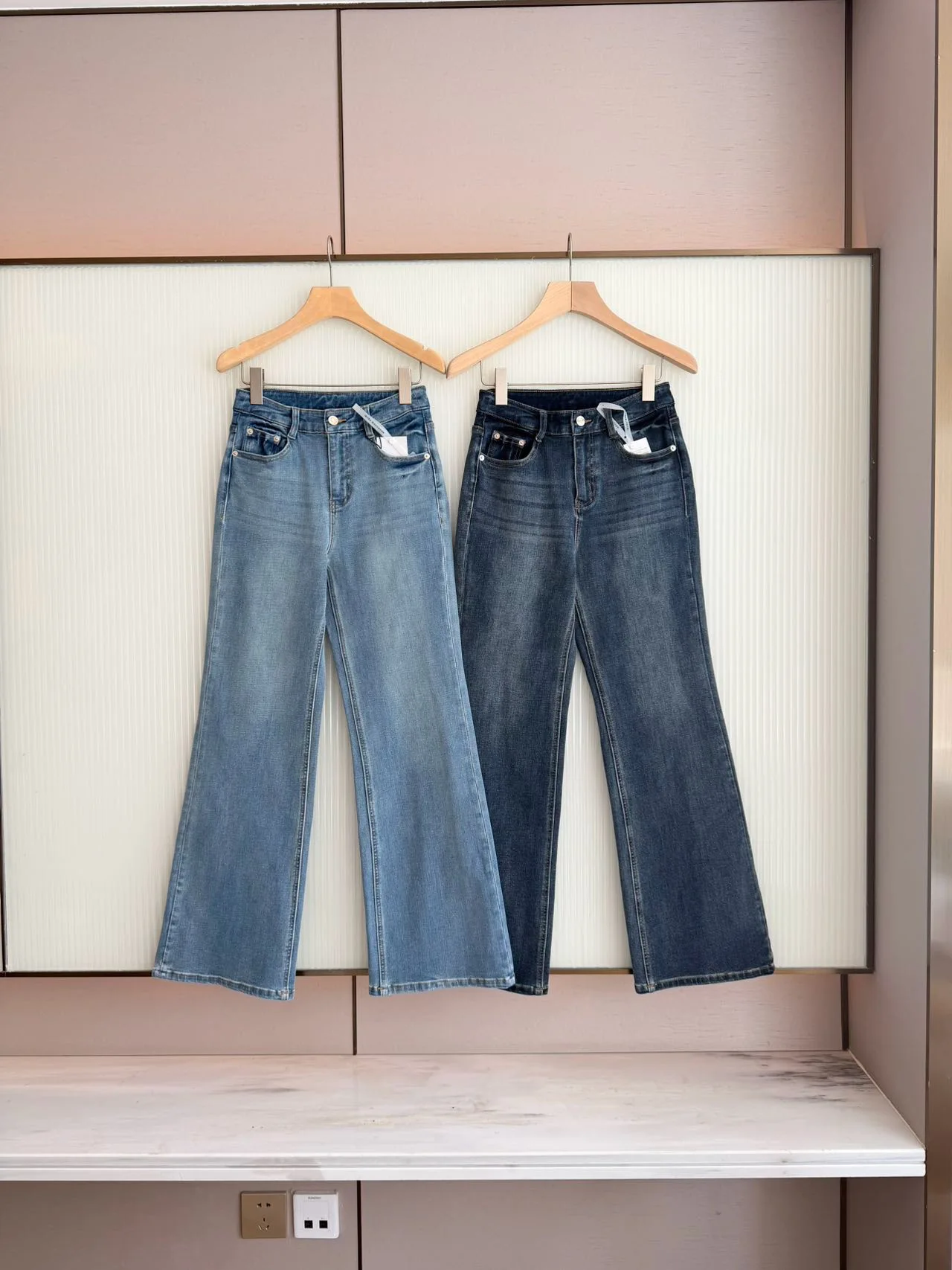 Dynamic Four-Way Stretch Micro Flare Denim Pants High Waist Cotton Ladies Slimming Pants Autumn New Style Versatile Two-color