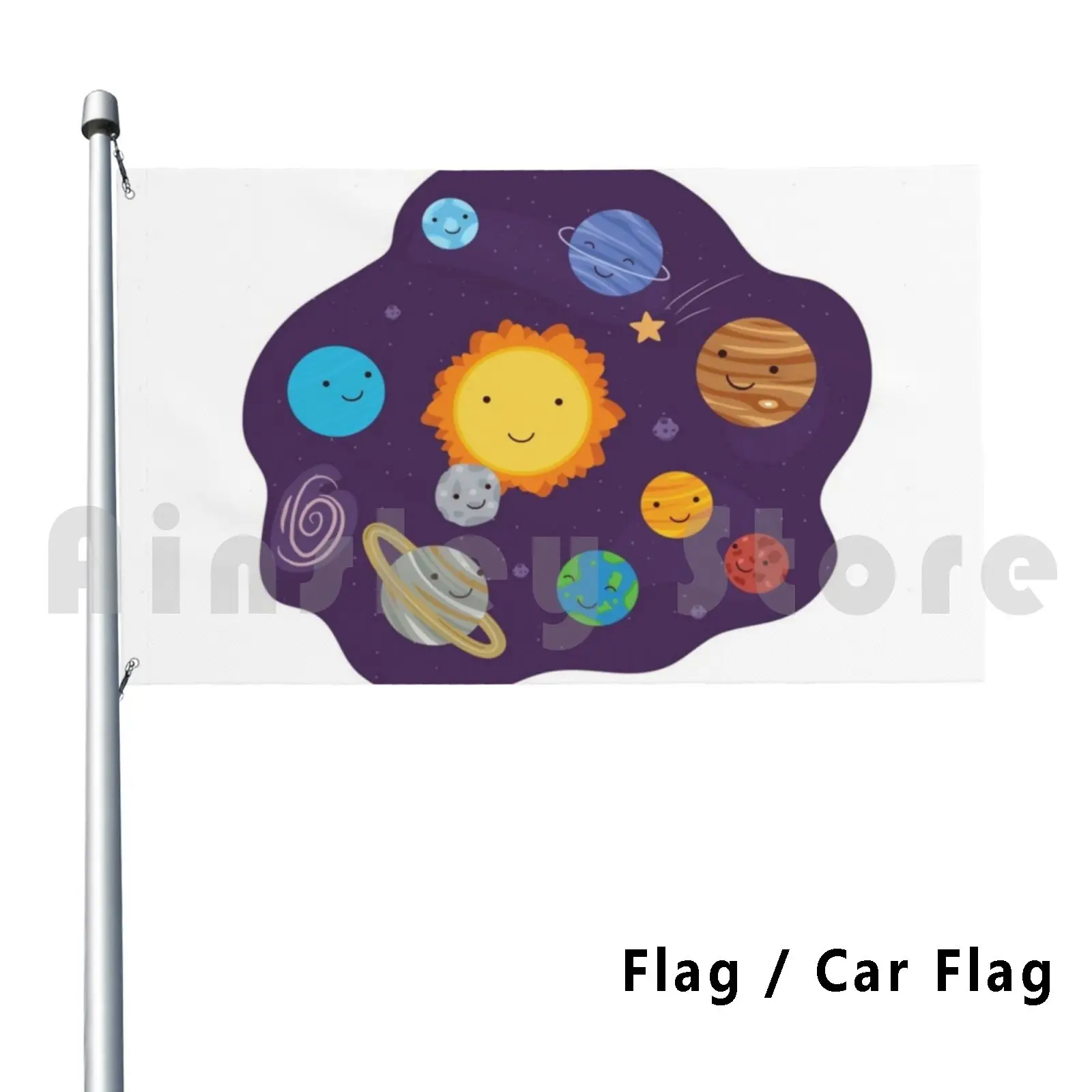 Solar System And Planets Cute Dusty Stars Adorable Gift For Kids Outdoor Decor Flag Car Flag Planets Planets For Kids