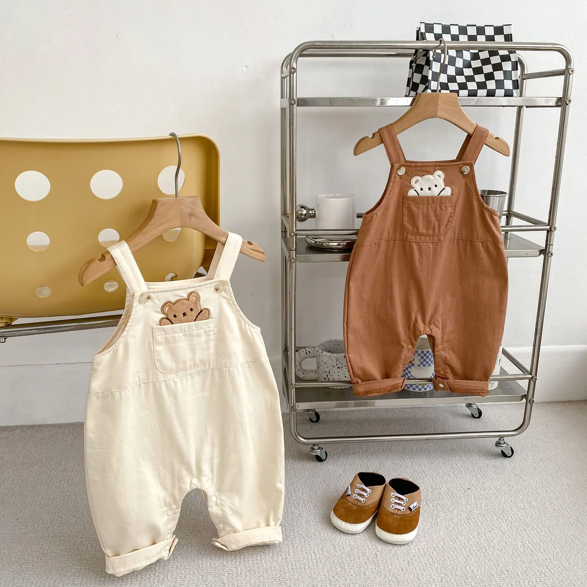 

Детские комбинезоны для девочек с жаккардовым узором «Медвежонок», боди для новорожденных девочек, весна 2026, комбинезоны для малышей, комбинезоны для младенцев