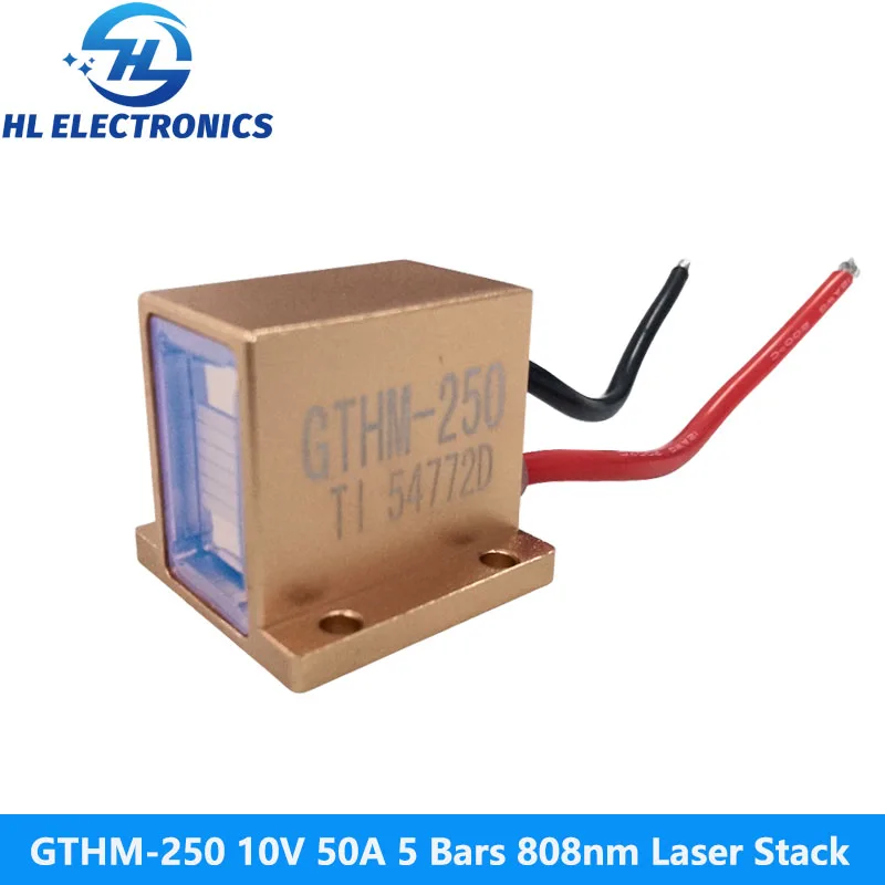 

GTHM-250 Золотой 10 В 50 А 5 бар 250 Вт 808 нм Лазерный стек для удаления волос