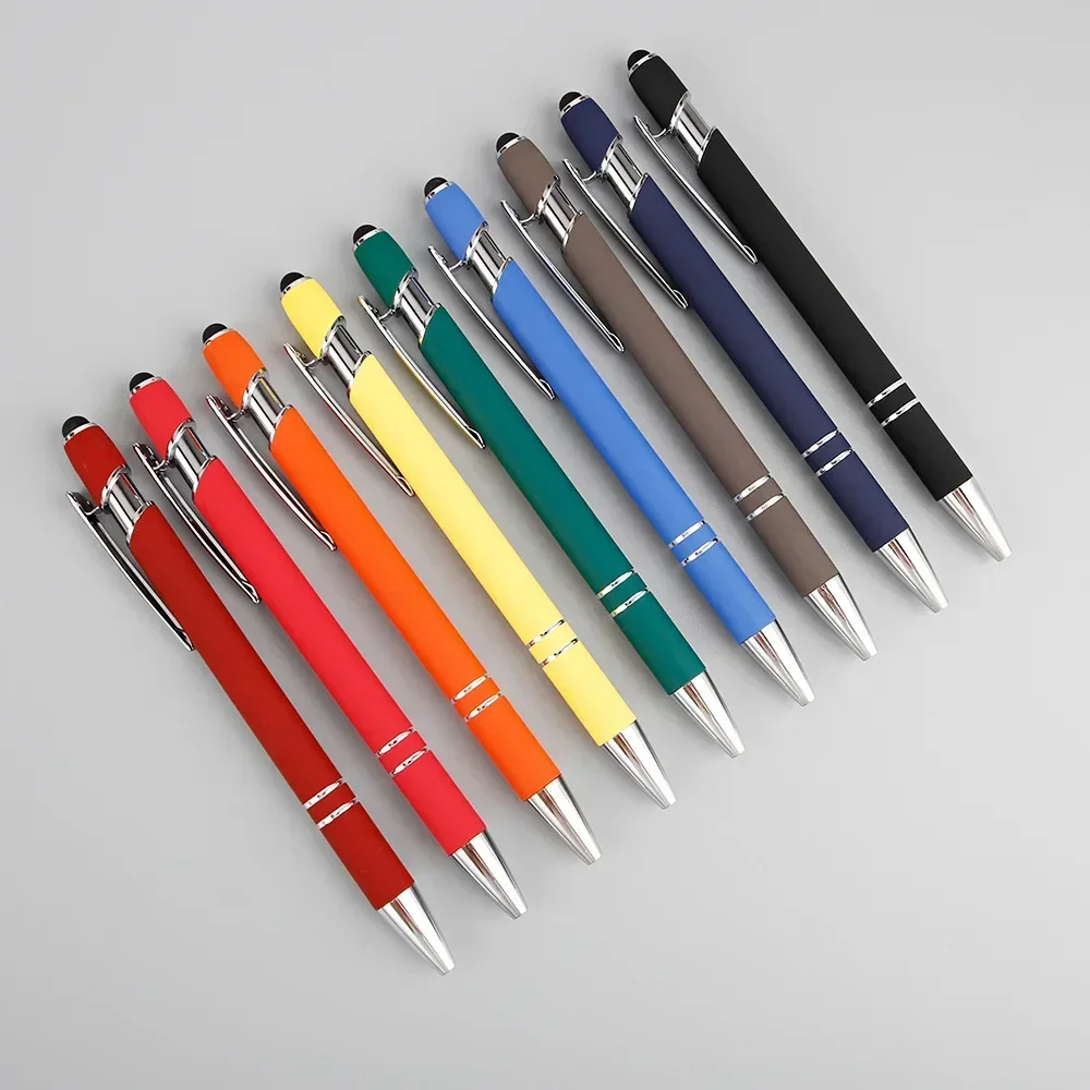 200 Pcs Metal Capacitive Universal Touch Screen Stylus Ballpoint Pen Writing Stationery Office Advertising Gift Free Custom Logo